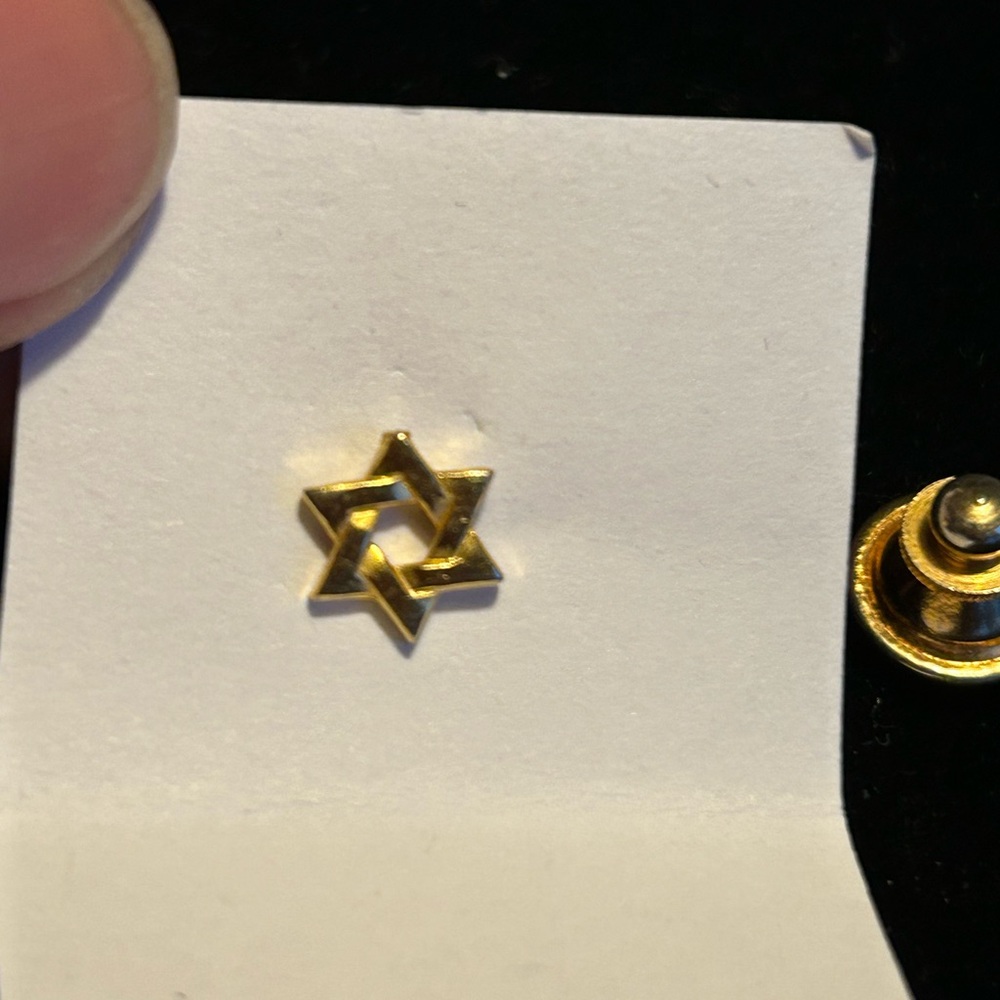Gold Star of David Stud Earring